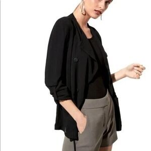 Babaton Aritzia Hamelin Black Jacket Blazer Double Breasted Long Sleeve Sz M